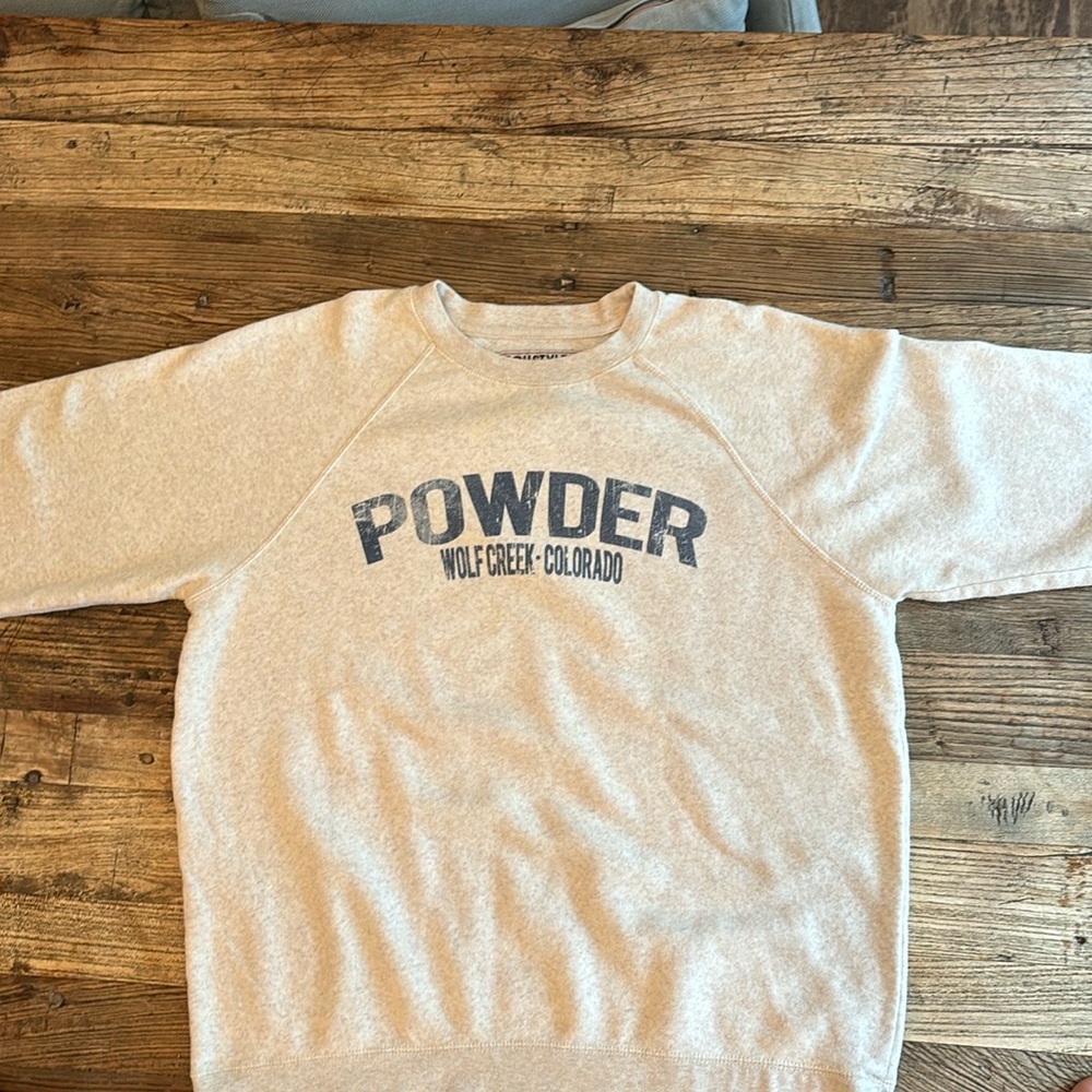 Tech styles tan crew-neck sweatshirt